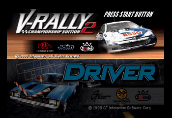 2 Demos in 1 (Driver - You Are the Wheelman + V-Rally - Championship Edition 2) Title Screen